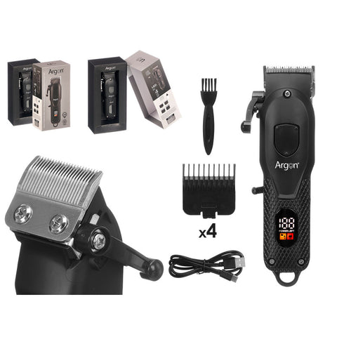 Máquina Cortapelo Profesional Digital 4 Accesorios Negra 1200MAH USB Argón