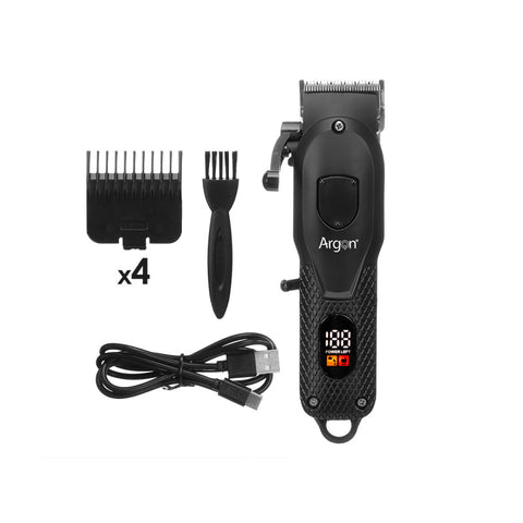 Máquina Cortapelo Profesional Digital 4 Accesorios Negra 1200MAH USB Argón
