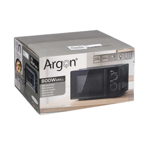 Microondas Grill 20 Litros 800W Negro Argón