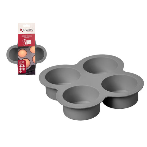 Molde Freidora de Aire Silicona 4 Compartimentos Gris