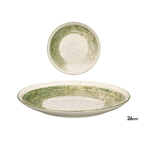 Plato Llano Patinado Verde 26cm