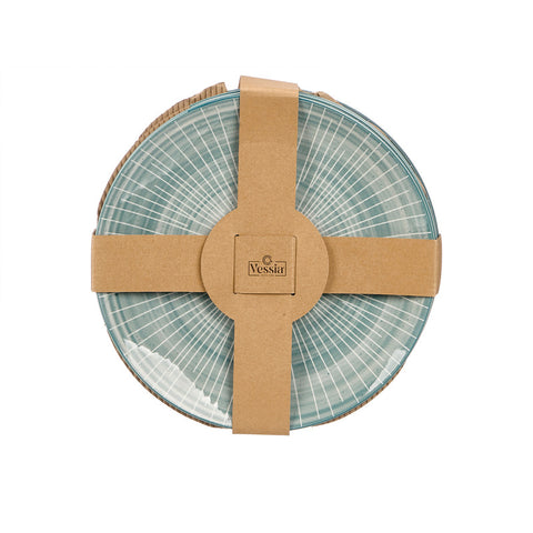 Plato Llano Rayas Azul 27cm