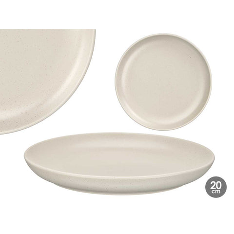 Plato Postre 20cm Moteado Gris Claro