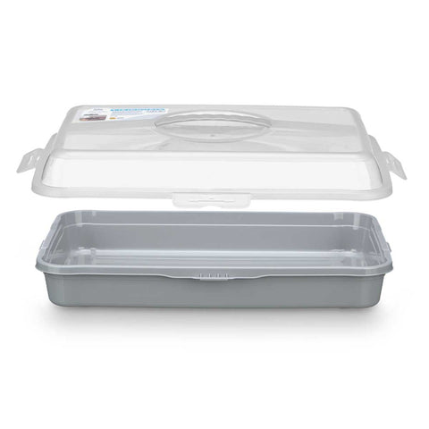 Portatarta Rectangular Grande Asas Gris