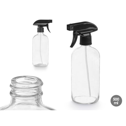 Pulverizador de Cristal 500ml Redondo Transparente