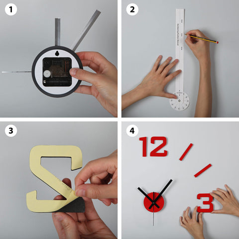 Reloj Pegatina Rojo