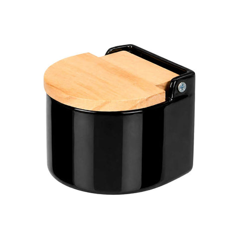 Salero Negro Semi Circular con Tapa 550ml