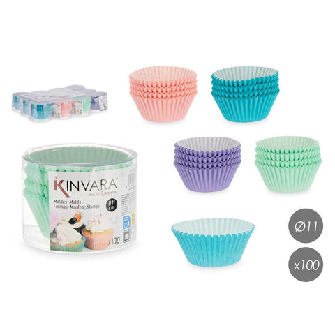 Set 100 Moldes Papel Reposteria 11cm Surt 4