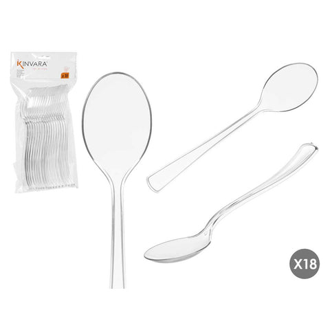 Set 18 Cucharas Plástico Transparente