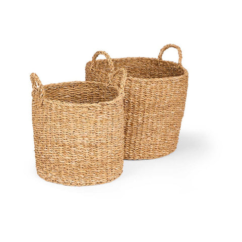 Set 2 Cestos Cilíndricos Asas 28-32cm