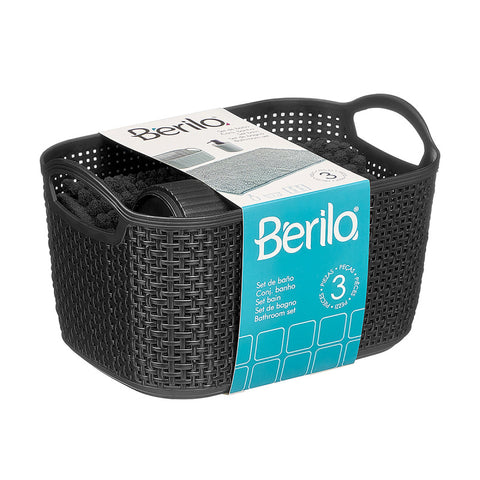 Set 3 Piezas de Baño Negro
