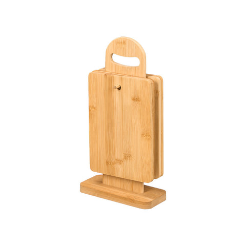 Set 4 Tablas de Cortar Bambú Soporte Asa