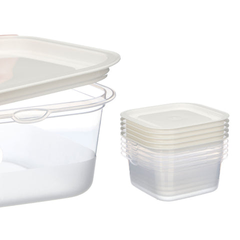 Set 5 Fiambreras de Plástico Cuadradas 1000ml