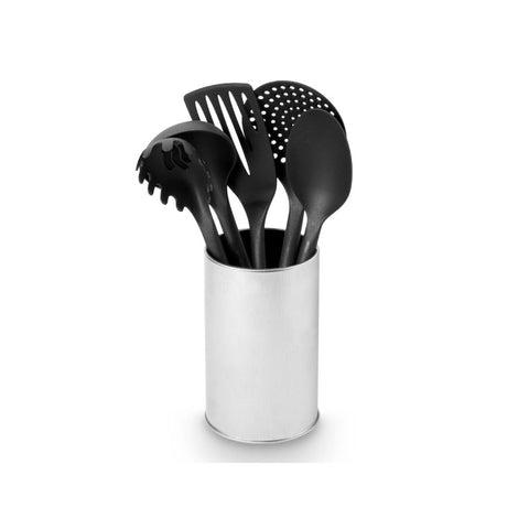 Set 5 Utensilios Soporte Acero