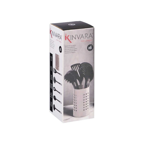 Set 5 Utensilios Soporte Acero