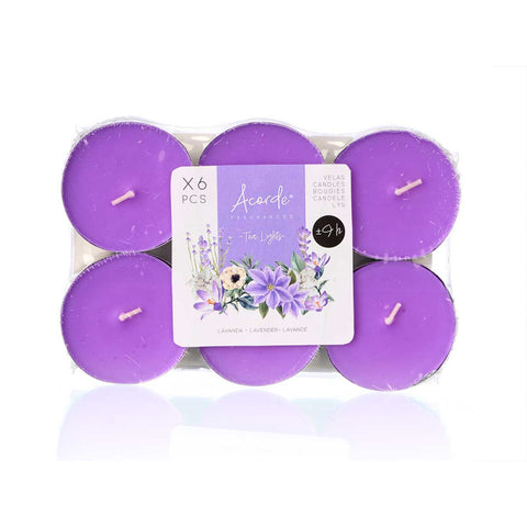Set 6 Tea Light Maxi 9 Horas Lavanda