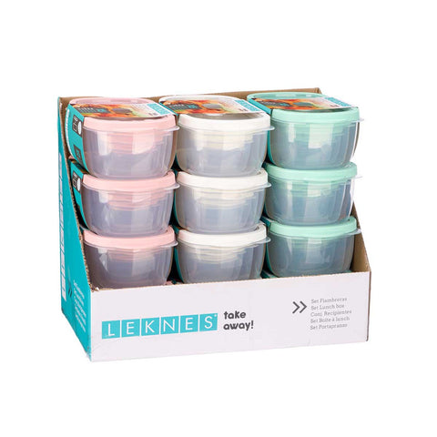 Lot de 5 boîtes à lunch assorties, 3 couleurs, 200-400-800-1750-2800 ml