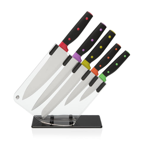 Set 5 Cuchillos con Stand Acero Inoxidable