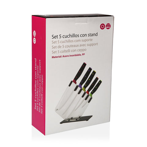 Set 5 Cuchillos con Stand Acero Inoxidable