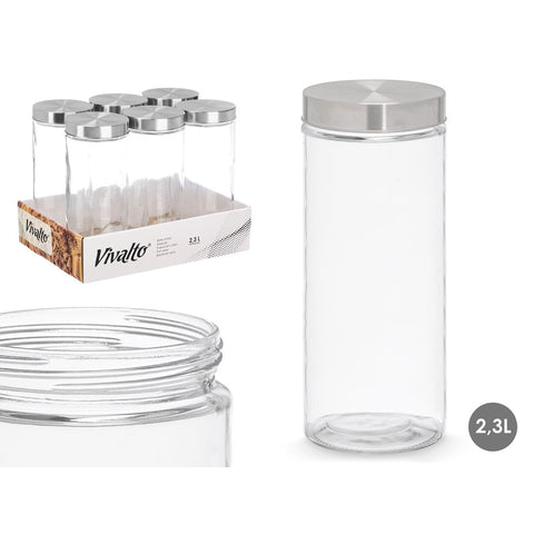 Tarro de Vidrio Tapa Acero 2,3 Litros