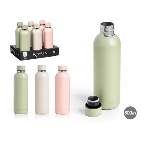 Termo Base Acero 500ml surtido 3 colores claros