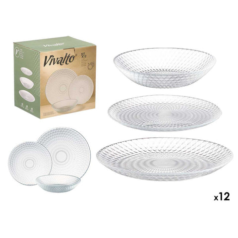 Vajilla 12pcs Rombos Vidrio