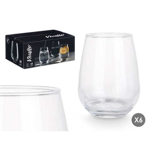 Set 6 Vasos Base Ancha 480ml