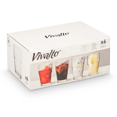 Pack 6 Vasos Cristal Apilables 270ml