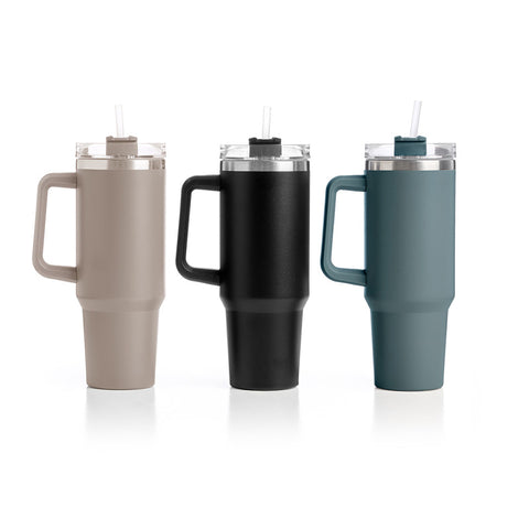 Vaso Térmico 1200ml Asa Pajita surtido 3 colores oscuros
