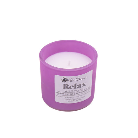 Vela Perfumada Relax Lavanda Vaso Vidrio 90g Casa de los Aromas