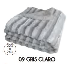 Manta Plaid Visón 220x240cm Gris Claro