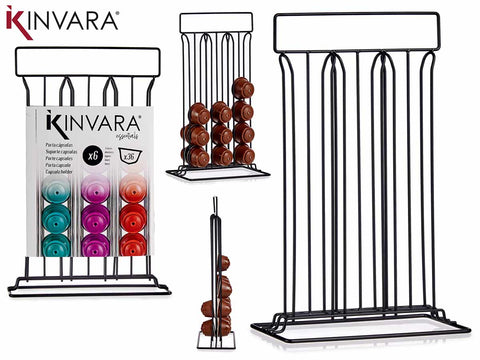 Soporte Cápsulas de Café Acero Negro Mate