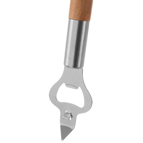 Abrebotellas Perforador Acero Inoxidable 20cm Mango de Madera