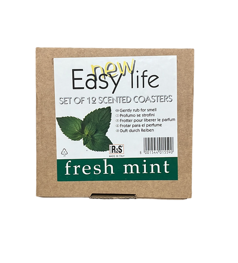 Set de 12 Posavasos Plástico Perfumados de Menta Fresca