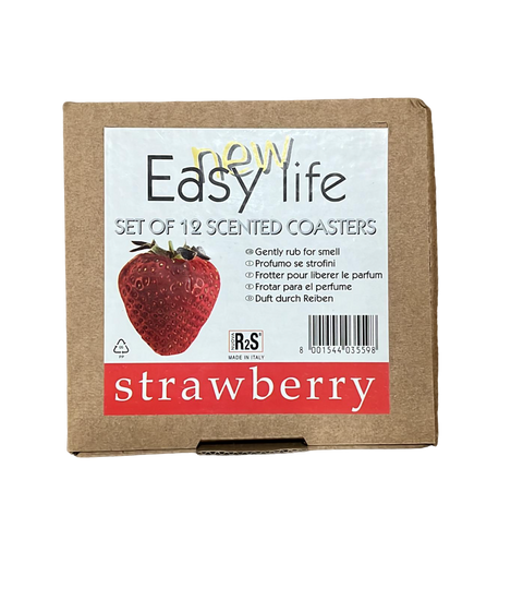 Pack 12 Posavasos Plástico Perfumado de Fresas