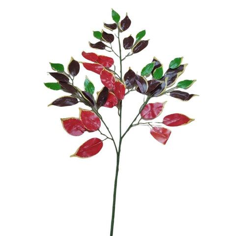 Rama 42 Hojas Rojo Verde Marron